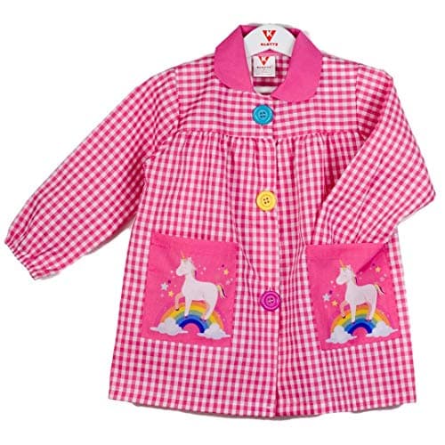 Fermeture avec ficelles pour ce joli tablier rose dans le dos