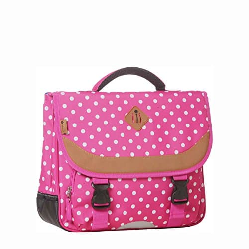 cartable fille CP Snowball 38 cm rose à pois, imprimé petits pois blancs