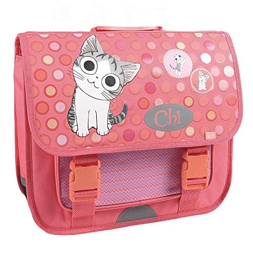 Cartable rose Chat Chi, 38 cm , 2 compartiments