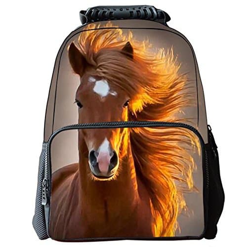 Sac à dos avec chevaux réaliste pour le collège