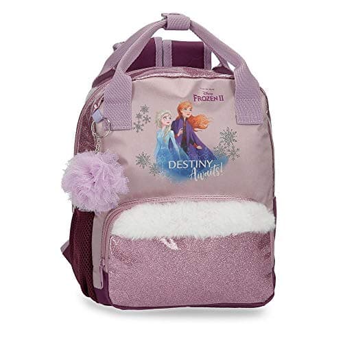Sac à dos maternelle Elsa mauve avec pompon
