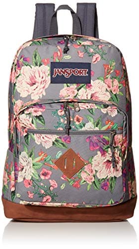 Sac à dos JanSport étudiant look vintage fleuri et marron