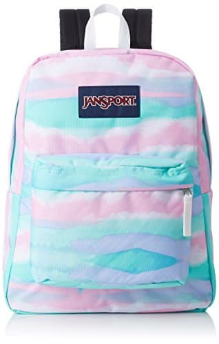 Sac à dos JanSport Superbreak rayures rose et bleu pastel
