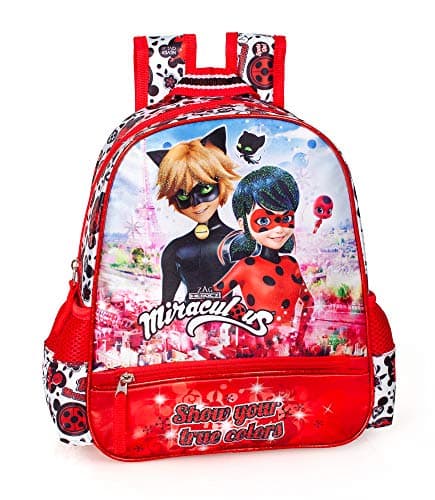 Sac à dos maternelle Lady bug rouge avec chat noir Miracoulous