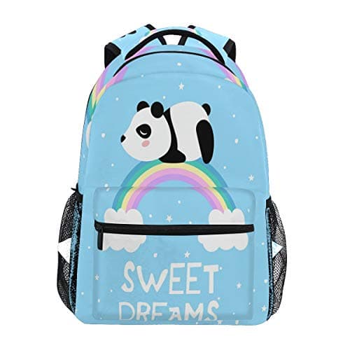 Sac à dos école enfant CP primaire Animal Panda Rainbow  Bleu