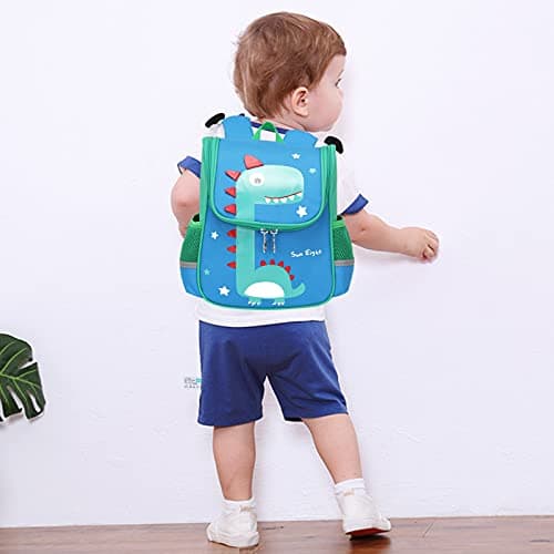 Sac cartable maternelle dinosaure avec emplacement pour gourde