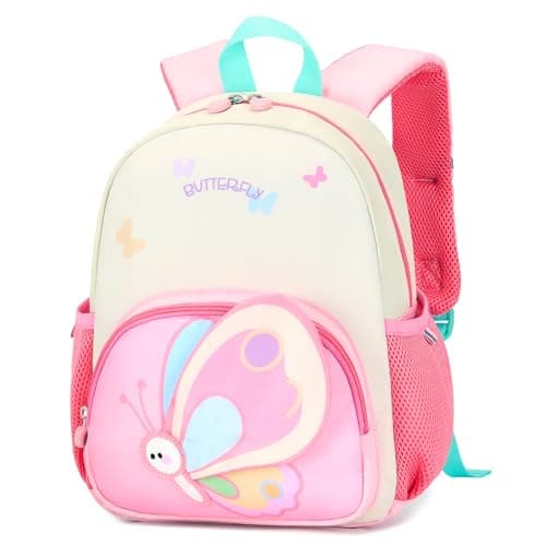 PROTAURI Sac à Dos Enfant - Garçons Filles Animal Cartable Scolaire Maternelle Préscolaire Bagages Tout-Petits Sac à dos pour 2-6 Années(Papillon-2)