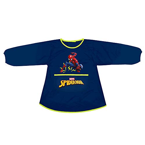 Blouse tablier de peinture pour l'école maternelle avec Spiderman, bleu marine, Marvel, 3-4 ans