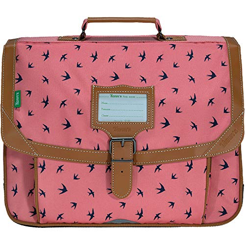 Cartable Fille CP ou CE1 fantaisie Tann's 38 cm rose motif oiseaux 