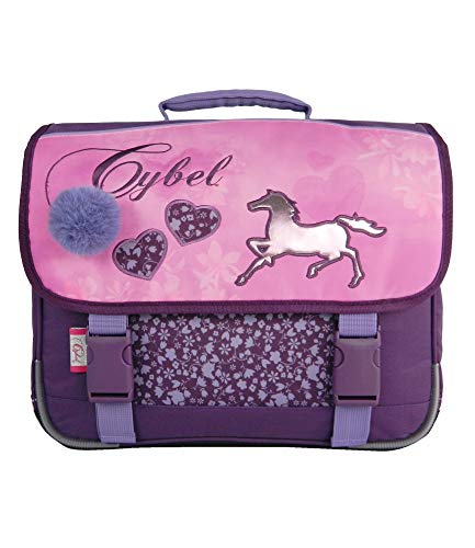 Cartable Cybel Cheval fille CP violet 38 cm avec pompon