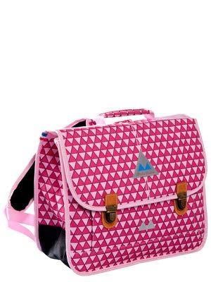 Cartable fille CP Poids plume imprimé graphique rose , fermoirs tuck