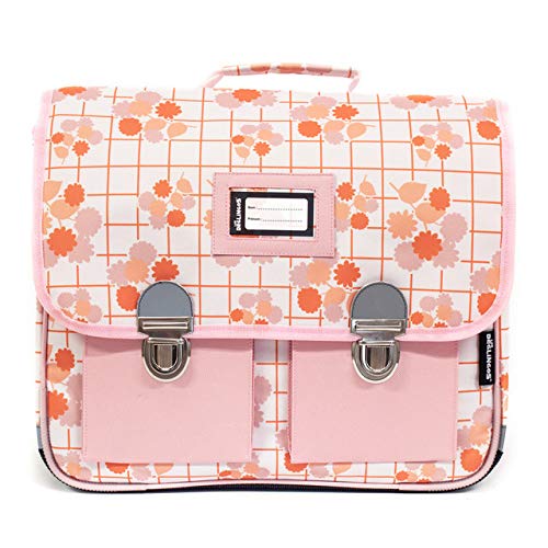 Cartable fille CP rose, fermoirs tuck, Les Déglingos 38 cm