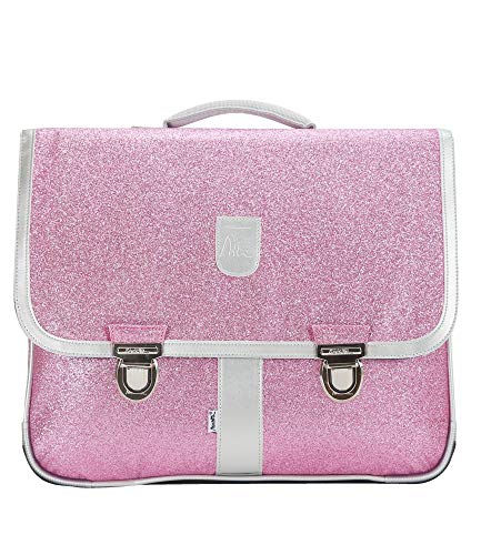 Cartable fille CP Rose  paillettes avec fermoirs