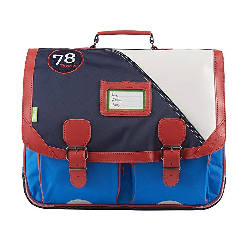 Cartable Oldschool Primaire CM1 ou CM2 Garçon, Tann's, bleu tricolore