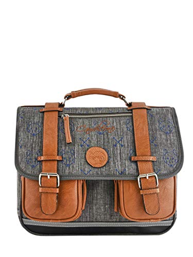 Cartable Tann's garçon CP, 35 cm, bleu et marron bicolore