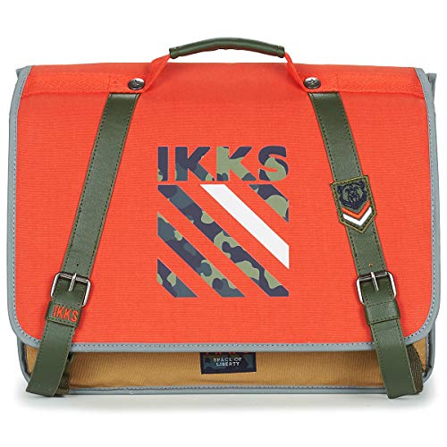 Cartable CE1 ou CE2 IKKS  "Army" orange et vert