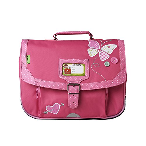 Cartable rose papillon pour fille en CP, 35 cm, Tann's collector Butterfly