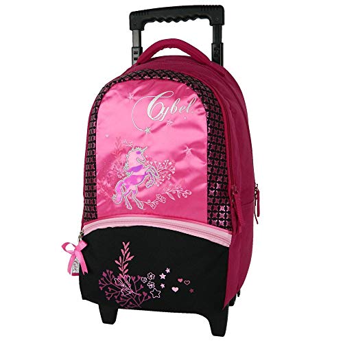 Sac à dos Cartable Cybel Cheval fille CP rose à roulettes