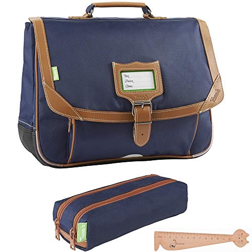 Cartable Tann's garçon CP, 35 cm, bleu avec trousse assortie