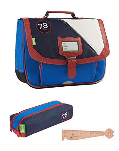 Ensemble Cartable Tann's garçon CP, 35 cm, bleu avec trousse assortie