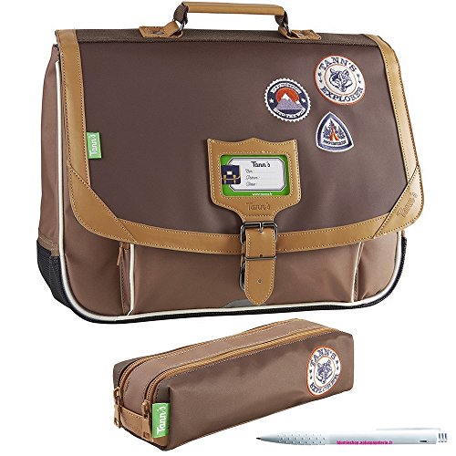 ensemble assorti cartable Tann's garçon CP, 35 cm, marron avec trousse assorti