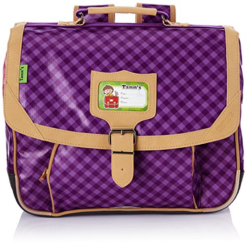 Cartable girly fille CP imprimé Vichy violet