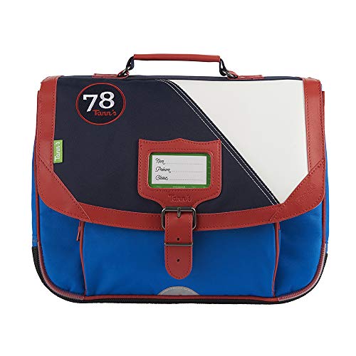 Cartable Tann's bleu blanc et Bordeaux maternelle 32 cm