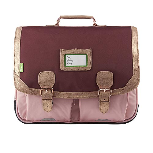 CartableCartable Tann's rose bicolore avec poches jumelles