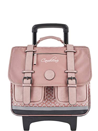 Cartable trolley rose pale Caméléon