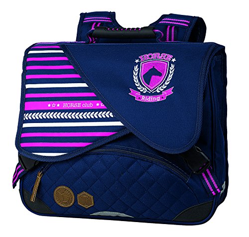 Cartable thème cheval  équitation narine et violet