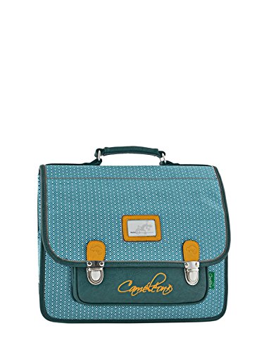 Cartable maternelle Garçon style vintage jaune et vert 32cm Caméléon