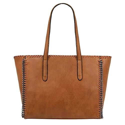 Sac cabas féminin pour lycéenne cognac avec détail chaines