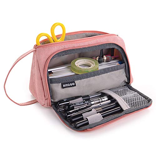 Grande trousse à stylos rose