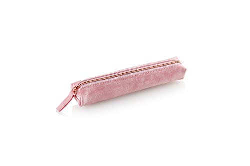 Trousse couleur unie rose en velours