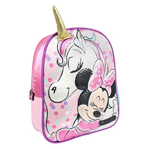 Sac à dos rose Minnie et sa licorne pour la maternelle