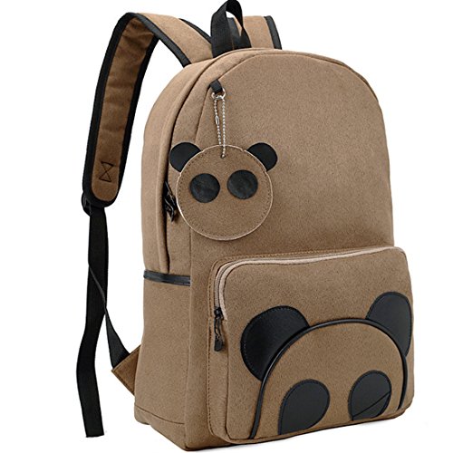 Sac à dos marron kaki avec panda