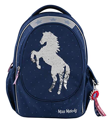 Sac à dos avec cheval et paillettes Miss Melody pour l'école