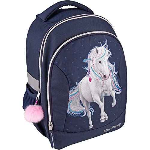 Sac à dos avec cheval et pompon Miss Melody pour l'école