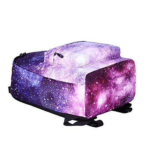 Sac à dos Galaxy violet et rose pour le collège ou l'école avec trousse assortie