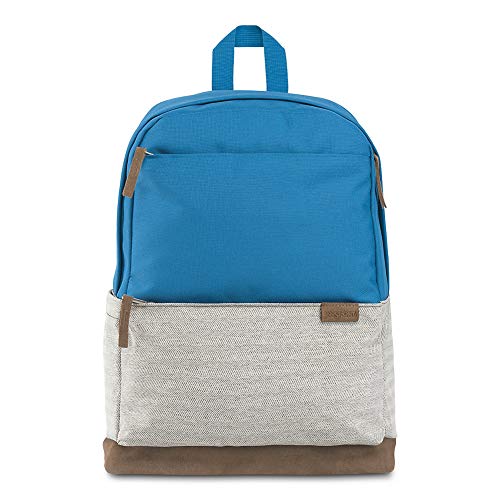 Sac à dos JanSport étudiant look vintage bleu, gris et marron