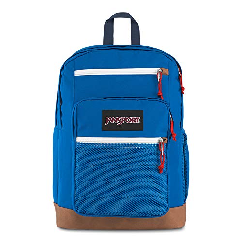 Sac à dos JanSport étudiant look vintage bleu et marron