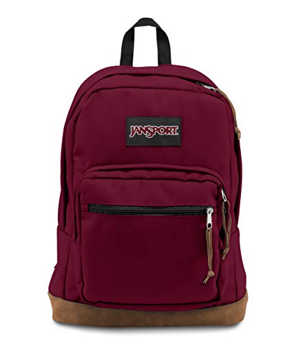 Sac à dos JanSport étudiant look vintage rouge et marron