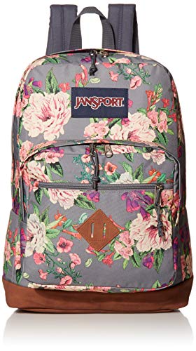 Sac à dos JanSport étudiant look vintage fleuri et marron