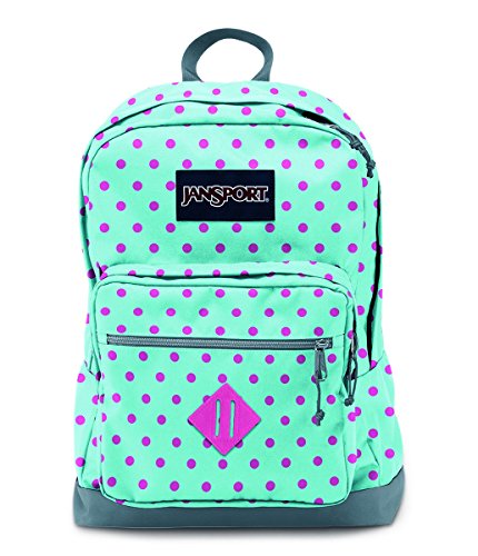 Sac à dos JanSport étudiant pour laptop à pois turquoise