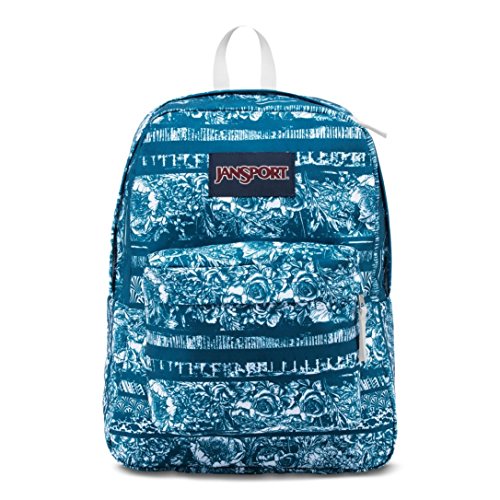 Sac à dos JanSport Superbreak rayures florales bleu