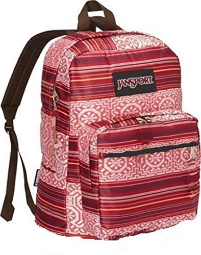 Sac à dos JanSport Superbreak rayures rouge et rose ethniques