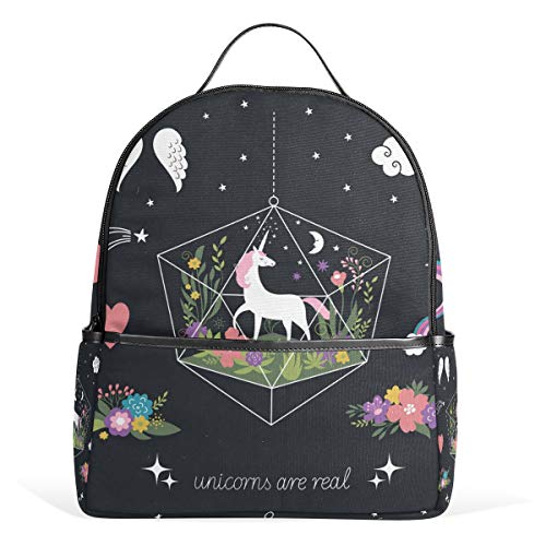 Sac à dos licorne pour l'école ou le collège noir 