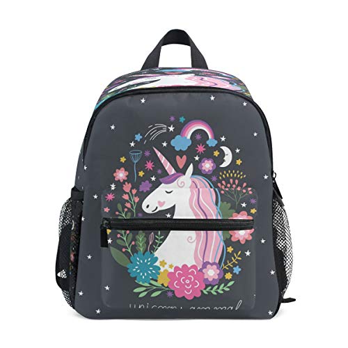 Sac à dos école maternelle avec tête de licorne dessinée pour l'école