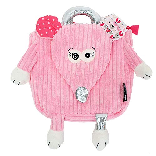 Sac à dos cartable maternelle souris rose rose peluche pour fille les Déglingos