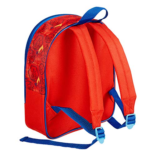 Sac à dos maternelle Sam le pompier rouge avec bretelles rembourrées et ajustables